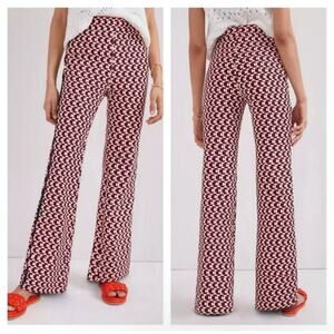 Maeve Anthropologie Pull-on Boot Cut Pants Geometric Print Sz S